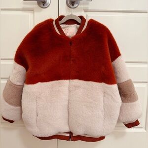 Colorblock Faux Fur Jacket